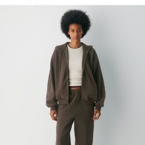 TNA Cozy Tan Zip-Up Hoodie